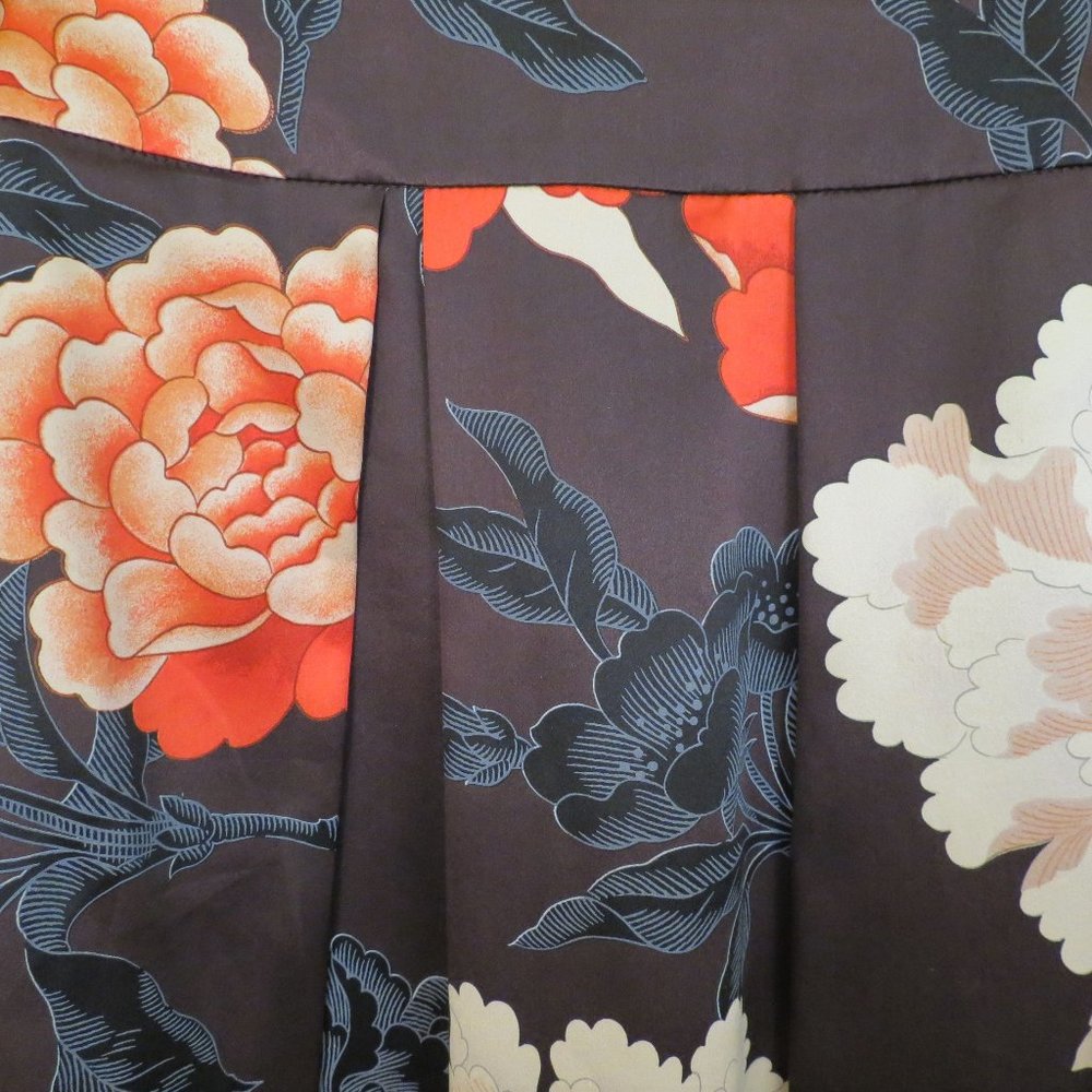 Hugo Boss Brown Silk Asian Design Skirt 4 - Picture 2 of 3